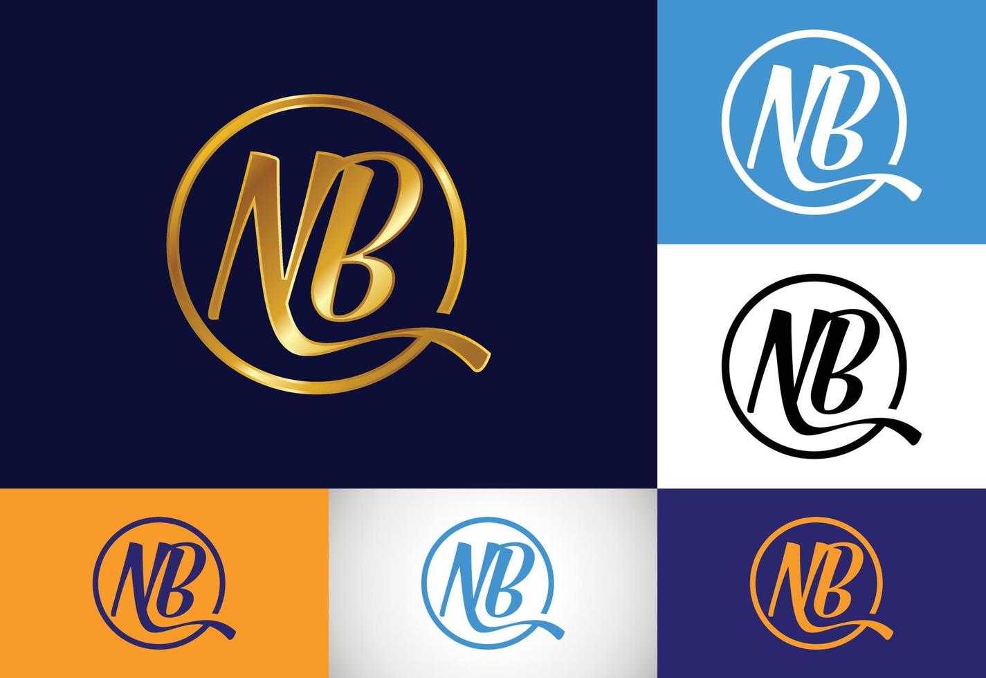 vector de diseño de logotipo nb de letra de monograma inicial. símbolo del alfabeto gráfico para negocios corporativos