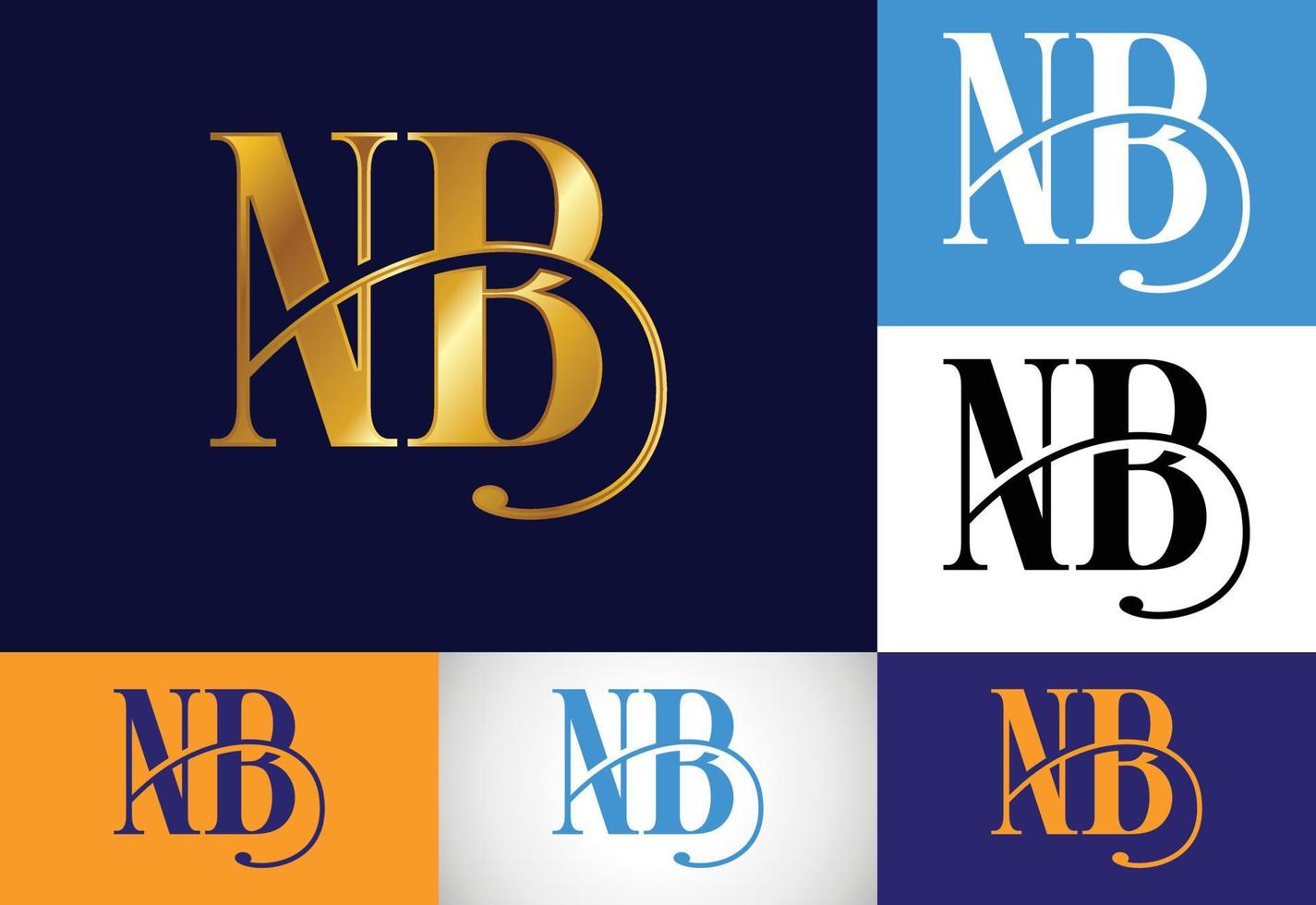 Initial Monogram Letter N B Logo Design Vector. Graphic Alphabet Symbol For Corporate Business vector