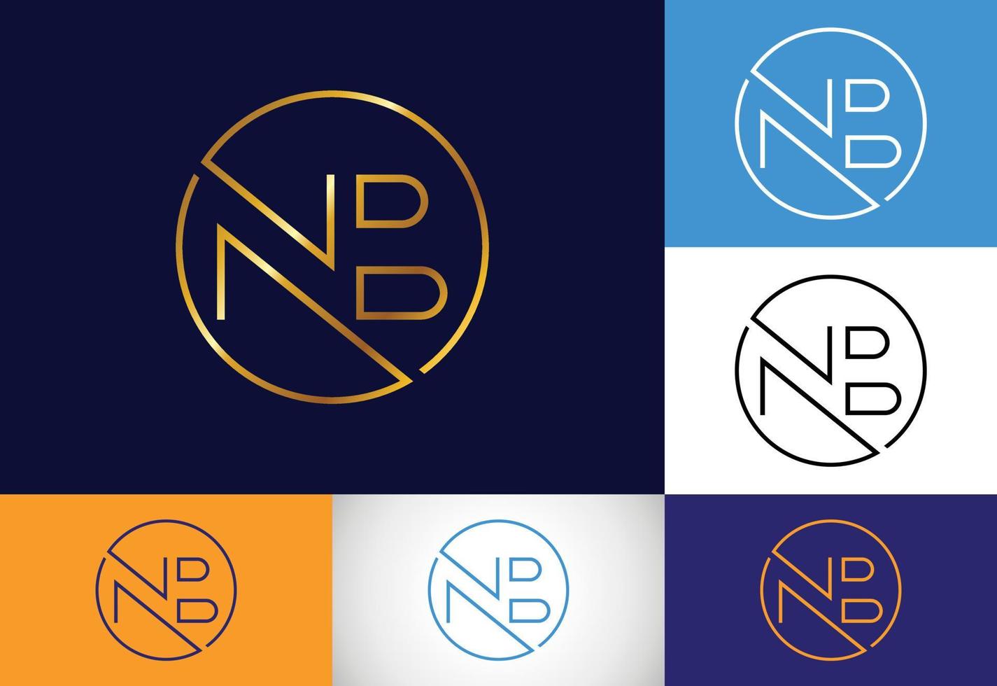 vector de diseño de logotipo nb de letra de monograma inicial. símbolo del alfabeto gráfico para negocios corporativos