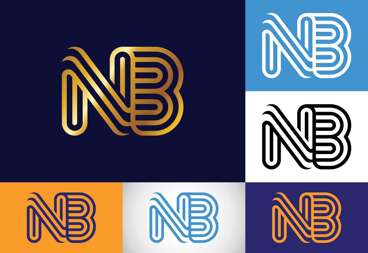 Initial Monogram Letter N B Logo Design Vector. Graphic Alphabet Symbol For Corporate Business vector