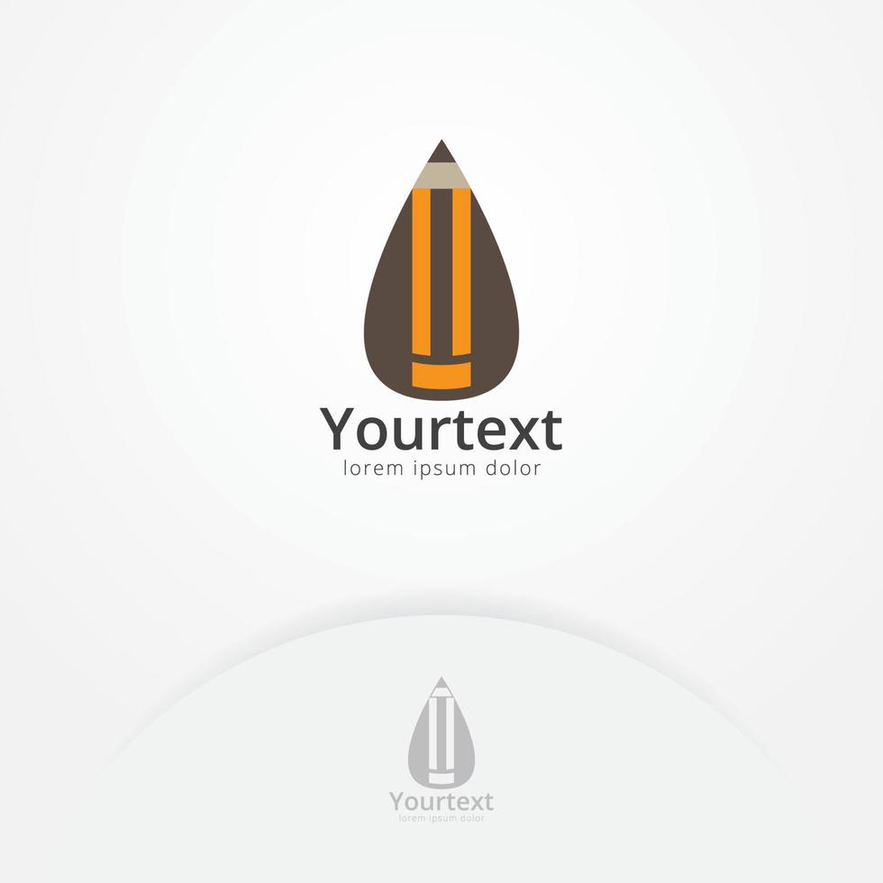 Pencil drop logo design vector