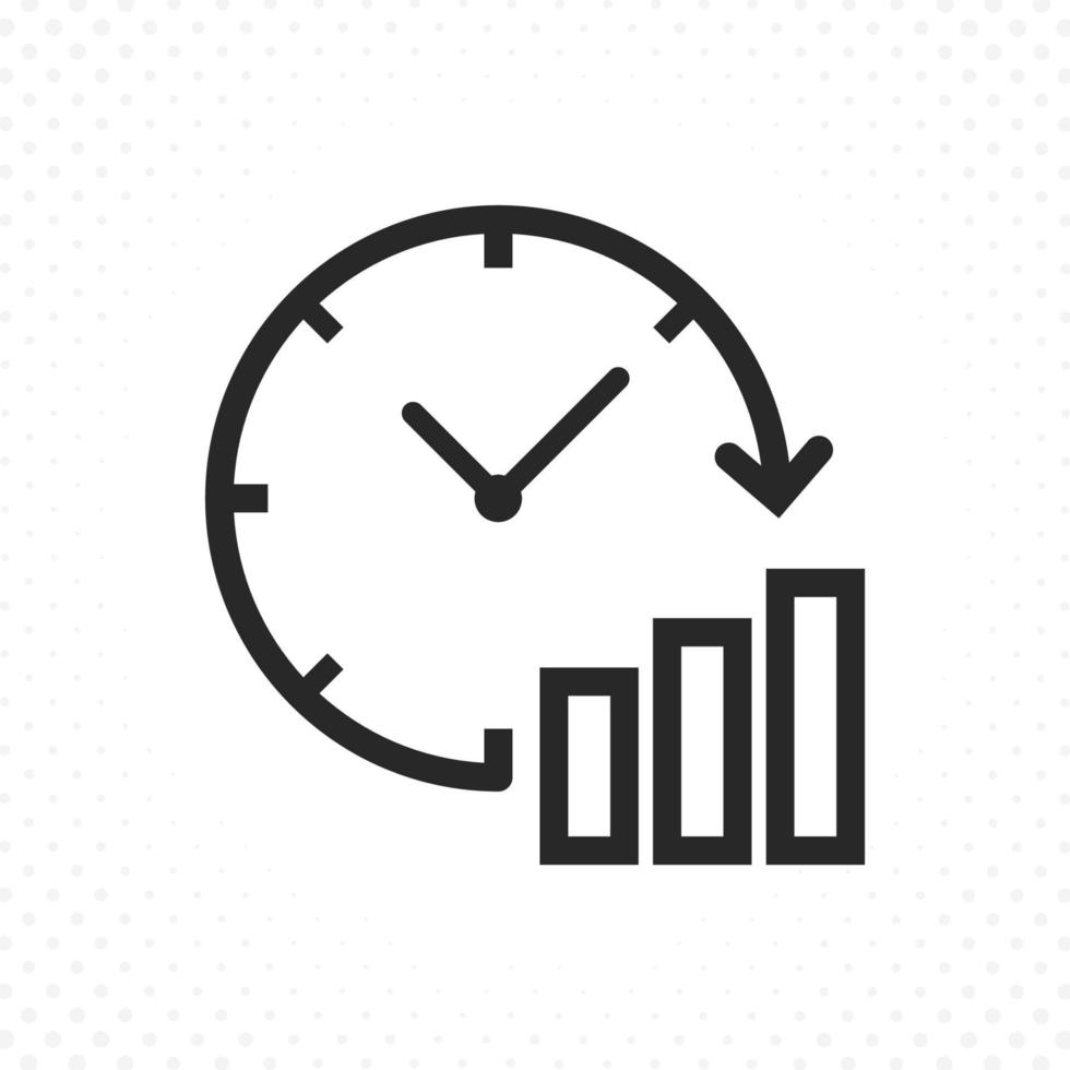 Clock graph icon vector