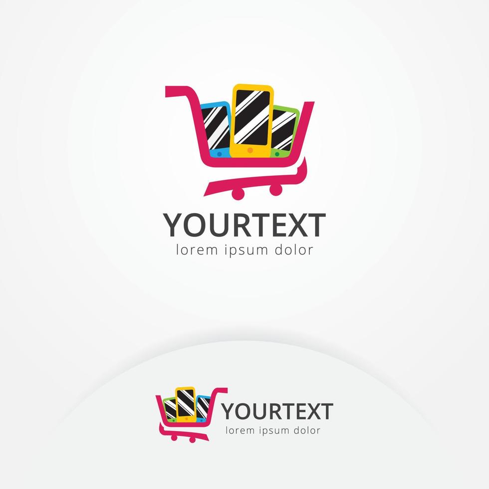 Phone shopping logo design vector