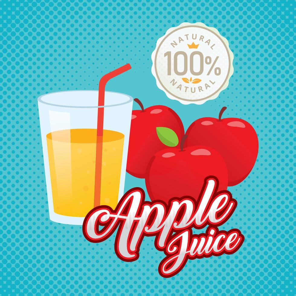 Apple juice vector. Vintage apple label design. Retro apple poster design. Vintage fresh apple juice vector illustration