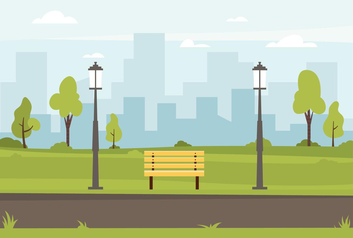 Public park vector illustration