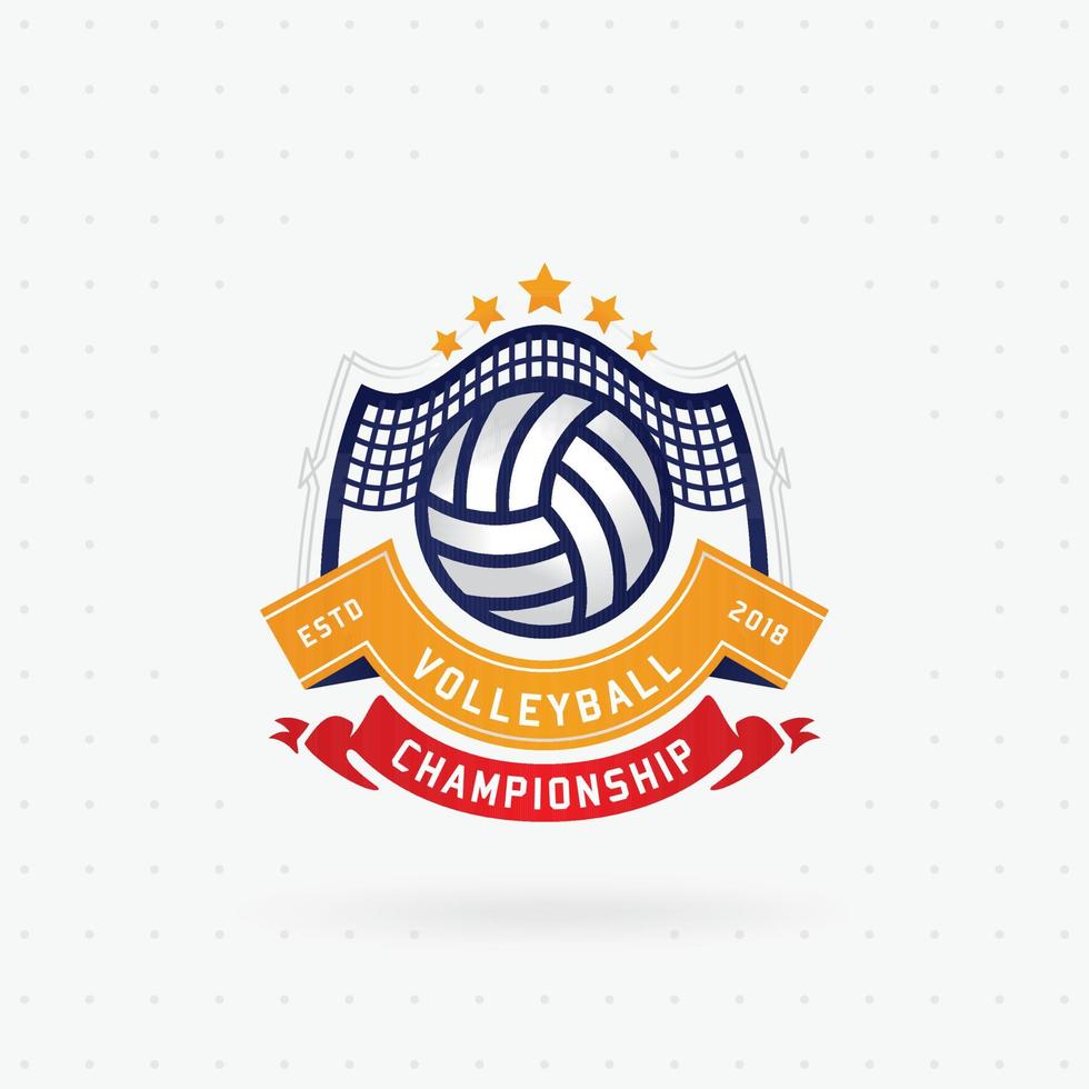 logotipo del campeonato de voleibol vector
