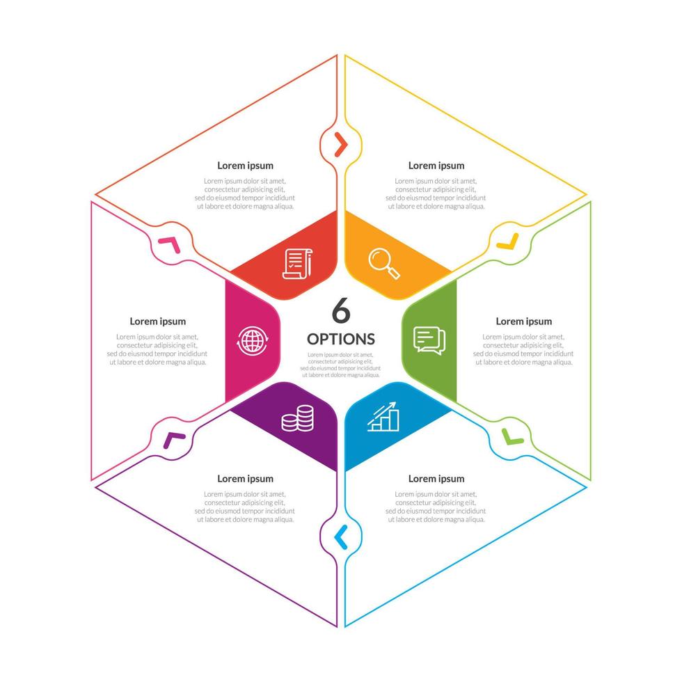 plantilla infográfica de gráfico hexagonal vector