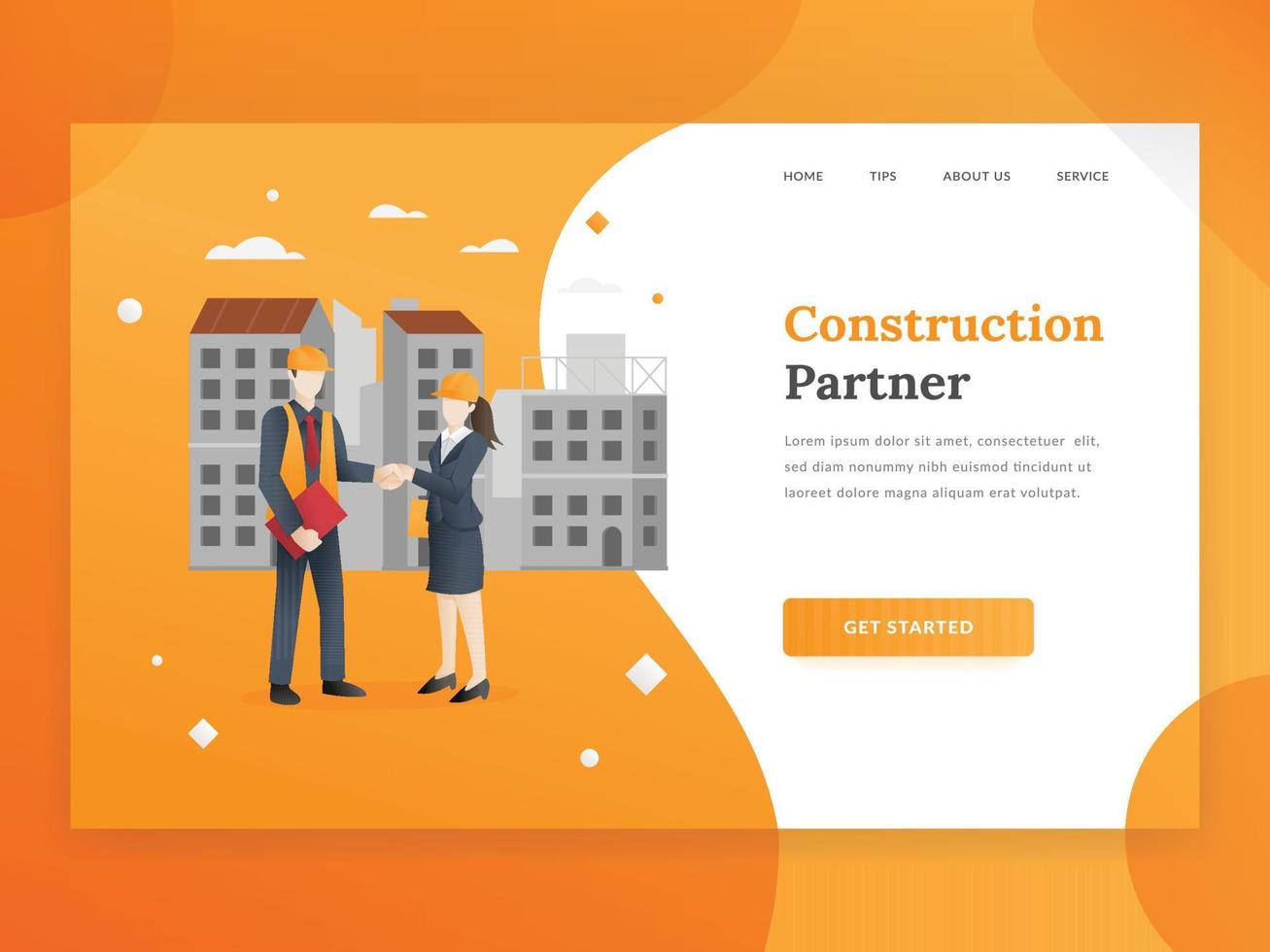 Construction landing page vector