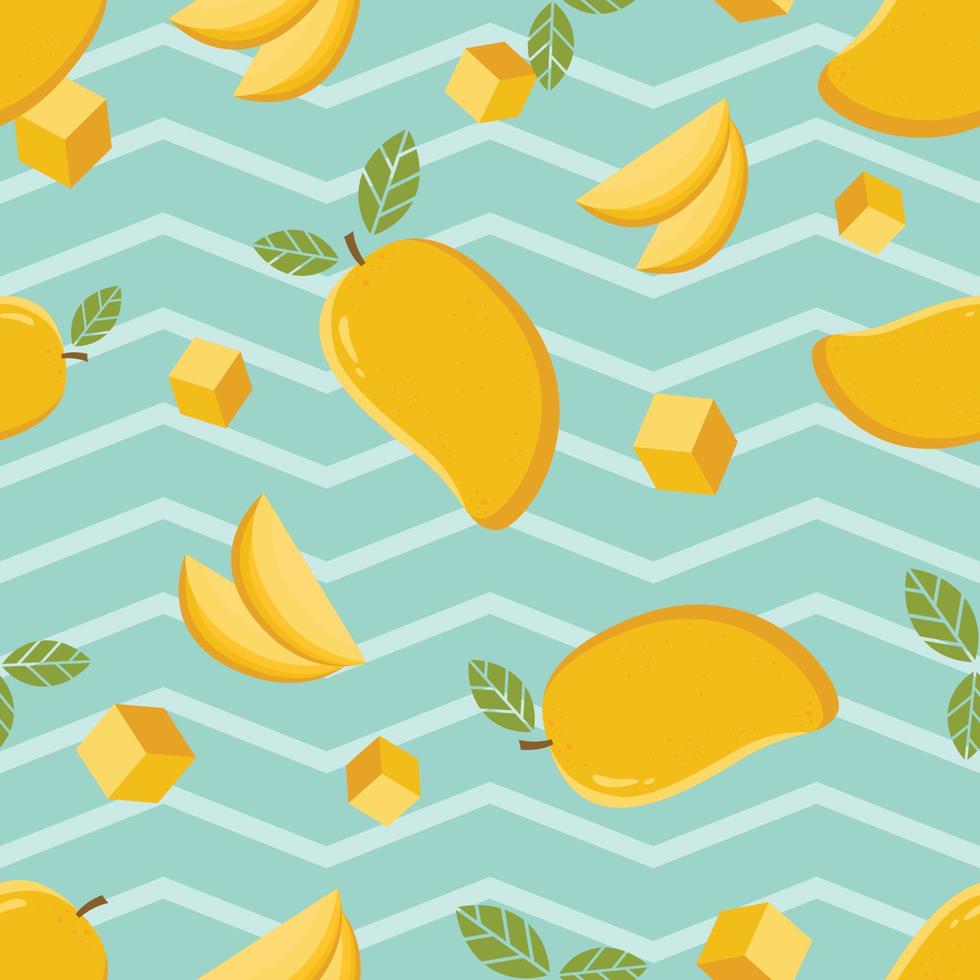 Mango fruit seamless pattern vector