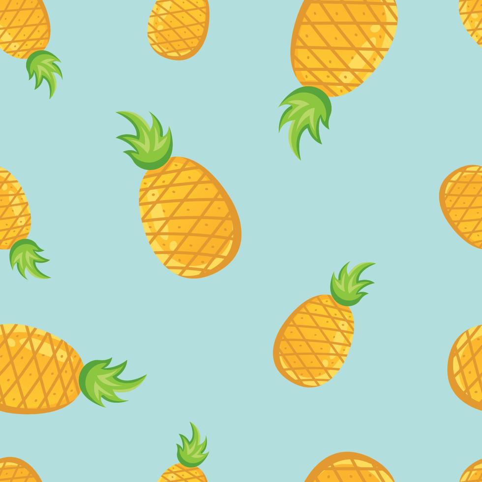 Tropical fruit pineapple seamless pattern vector