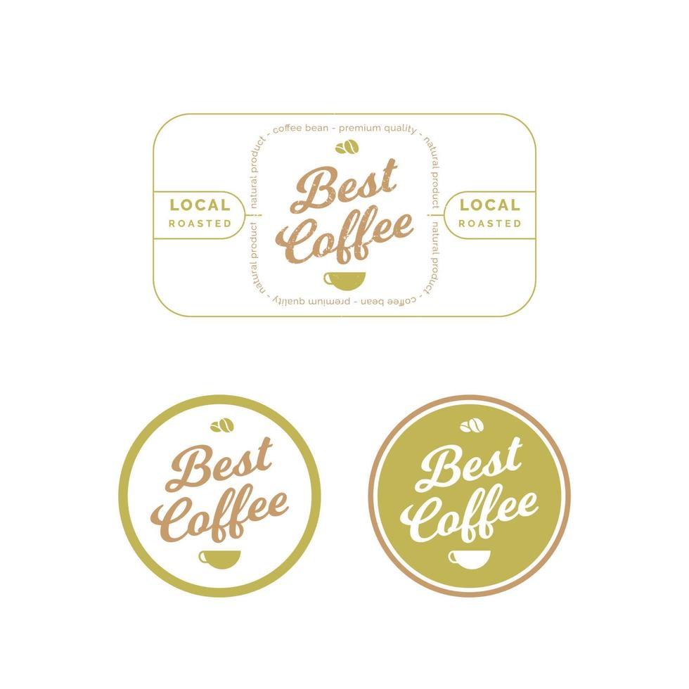 diseño de etiquetas y distintivos de café vector