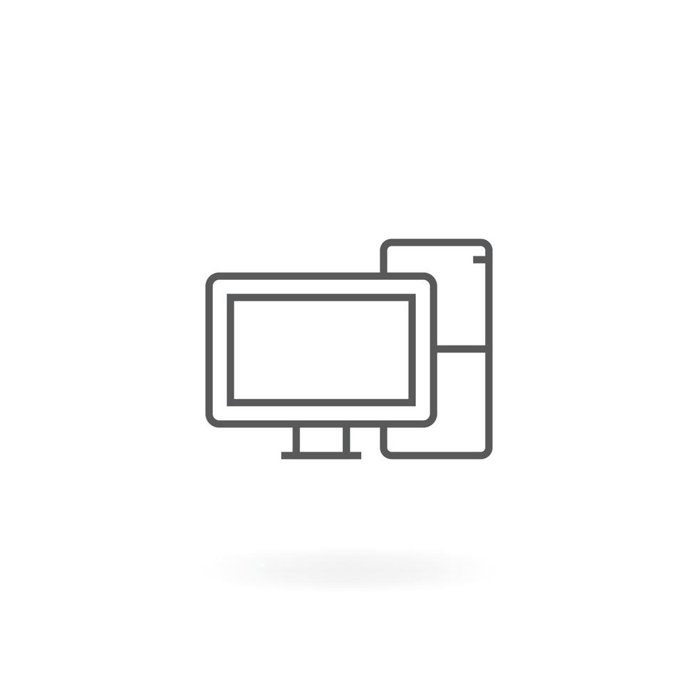 Desktop computer icon vector