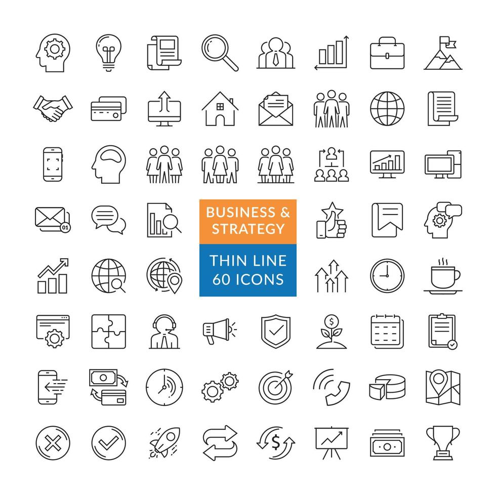 Set of Business strategy icons vector