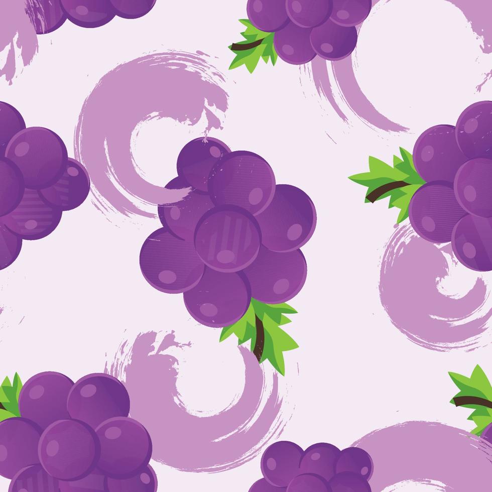 Grape fruit vector seamless pattern