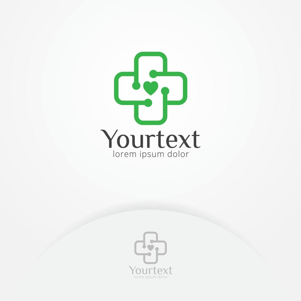 Heart care logo design vector