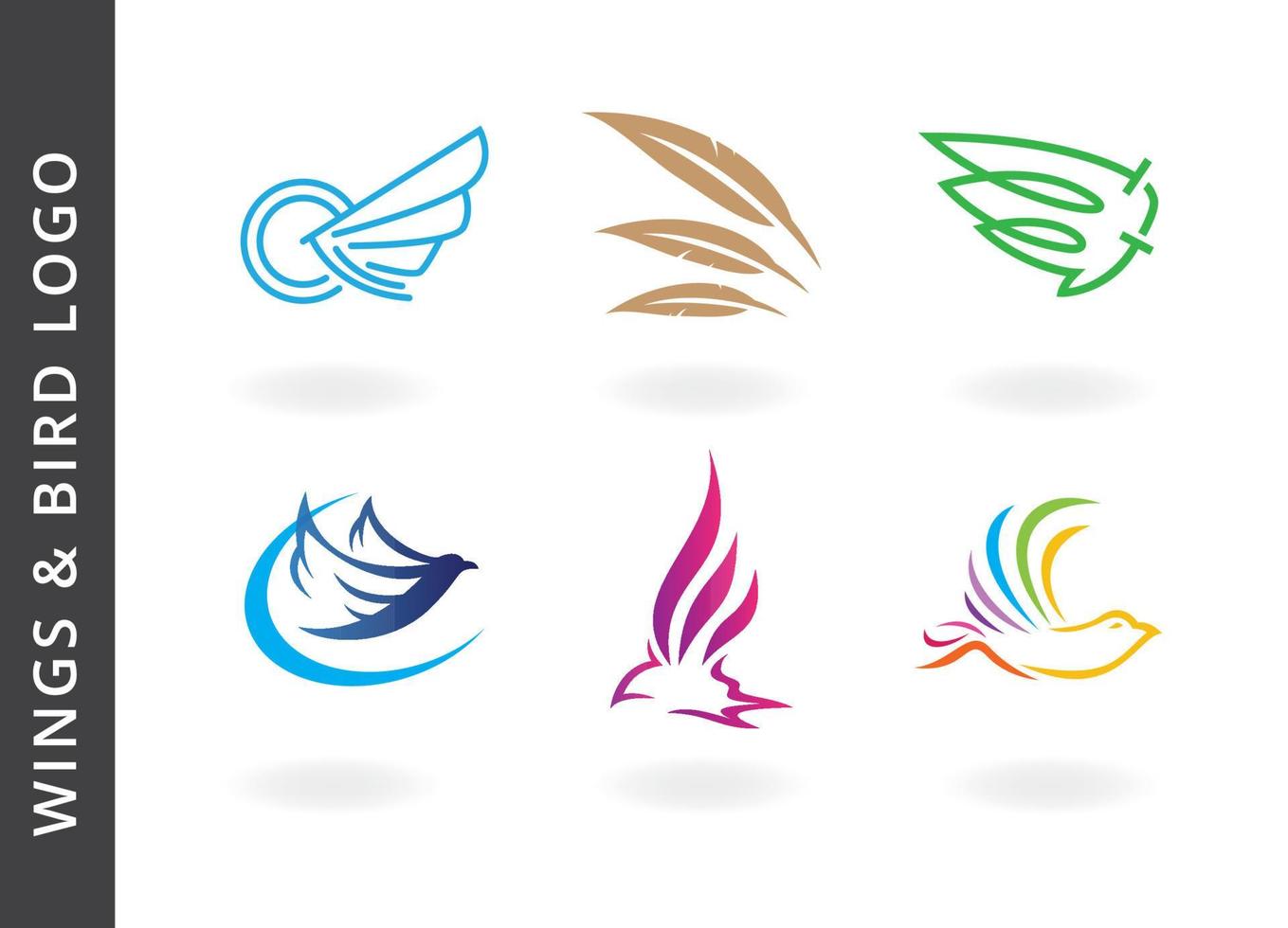 Wings and bird logo vector