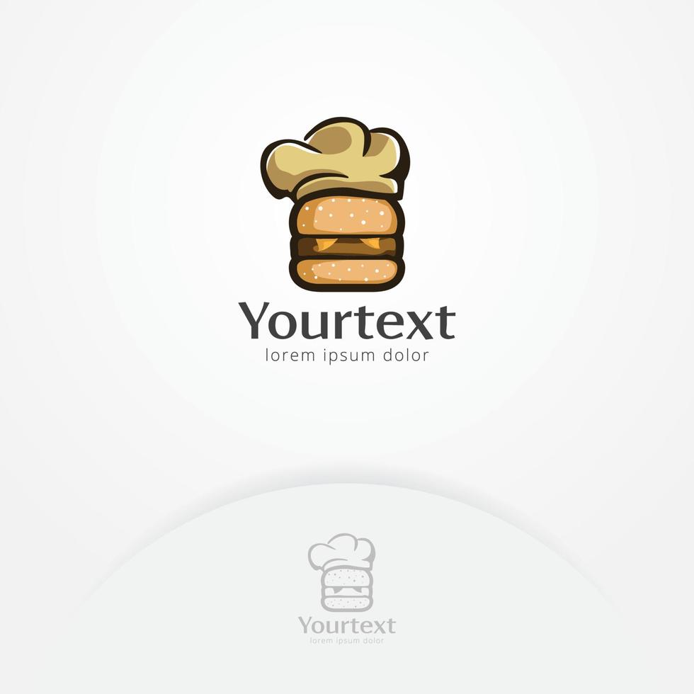 Burger chef logo design vector