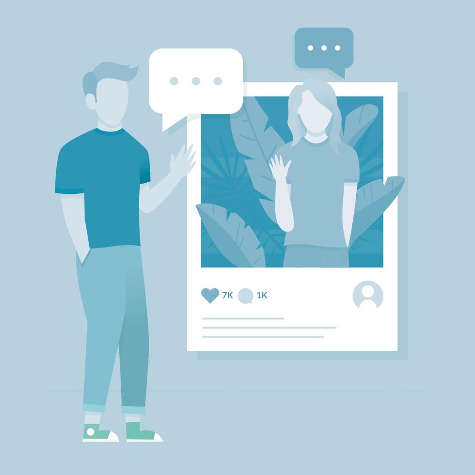 Social media illustration concept vector
