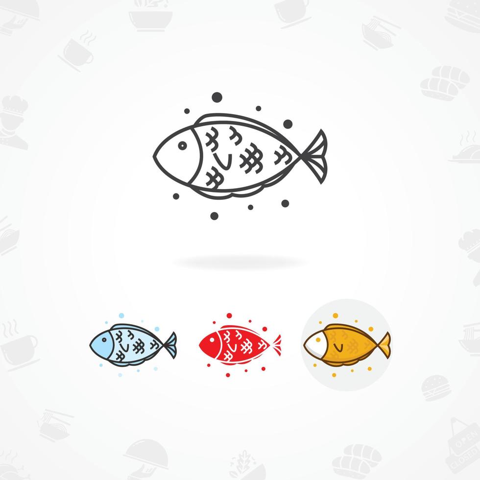 icono de comida de pescado vector