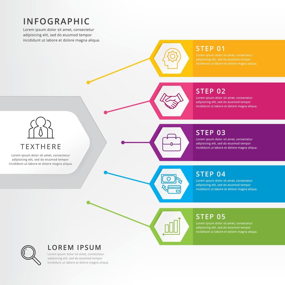 Thin line minimal infographic design template vector