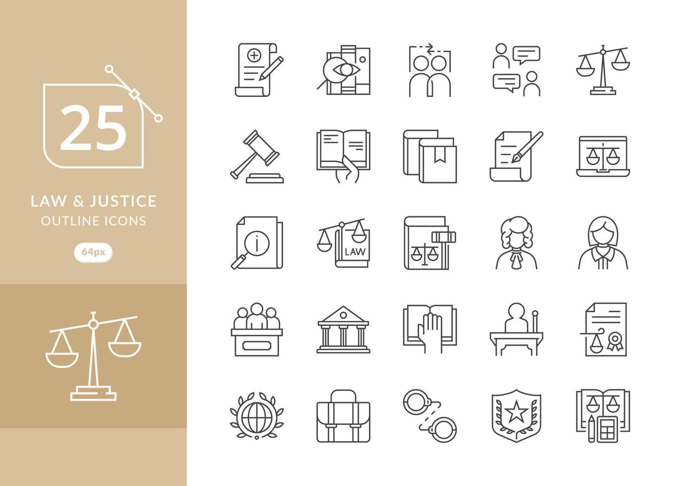 Set of Justice and law icon design vector