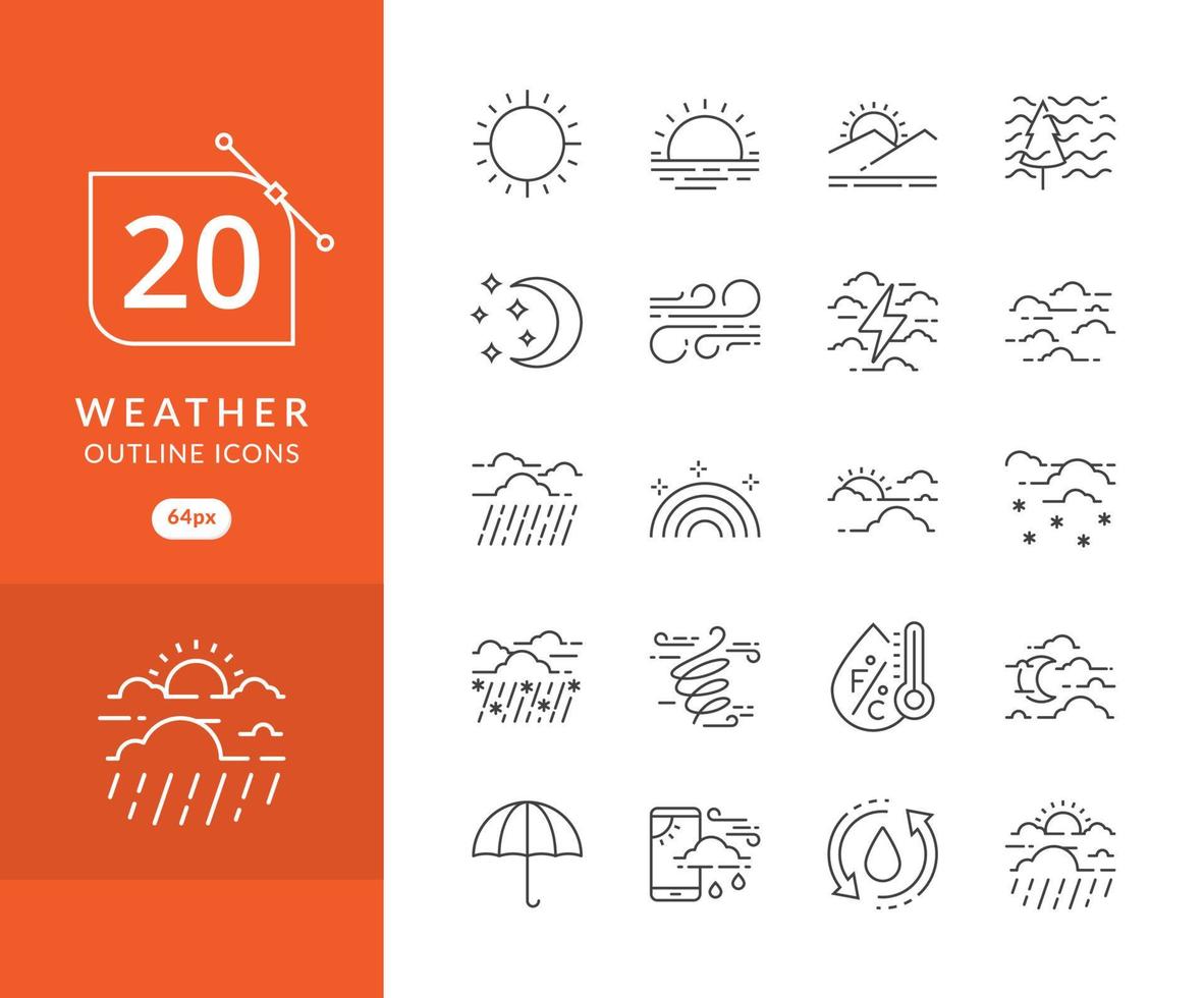 Vector set weather icon design