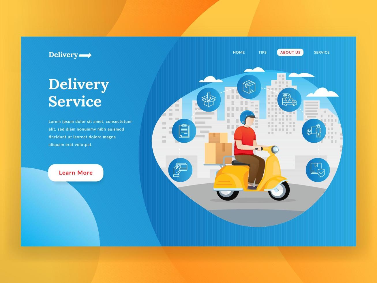 Online delivery landing page illustration vector