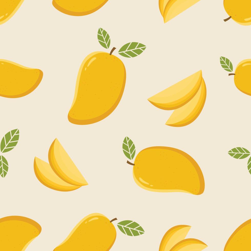 Mango fruit seamless pattern vector