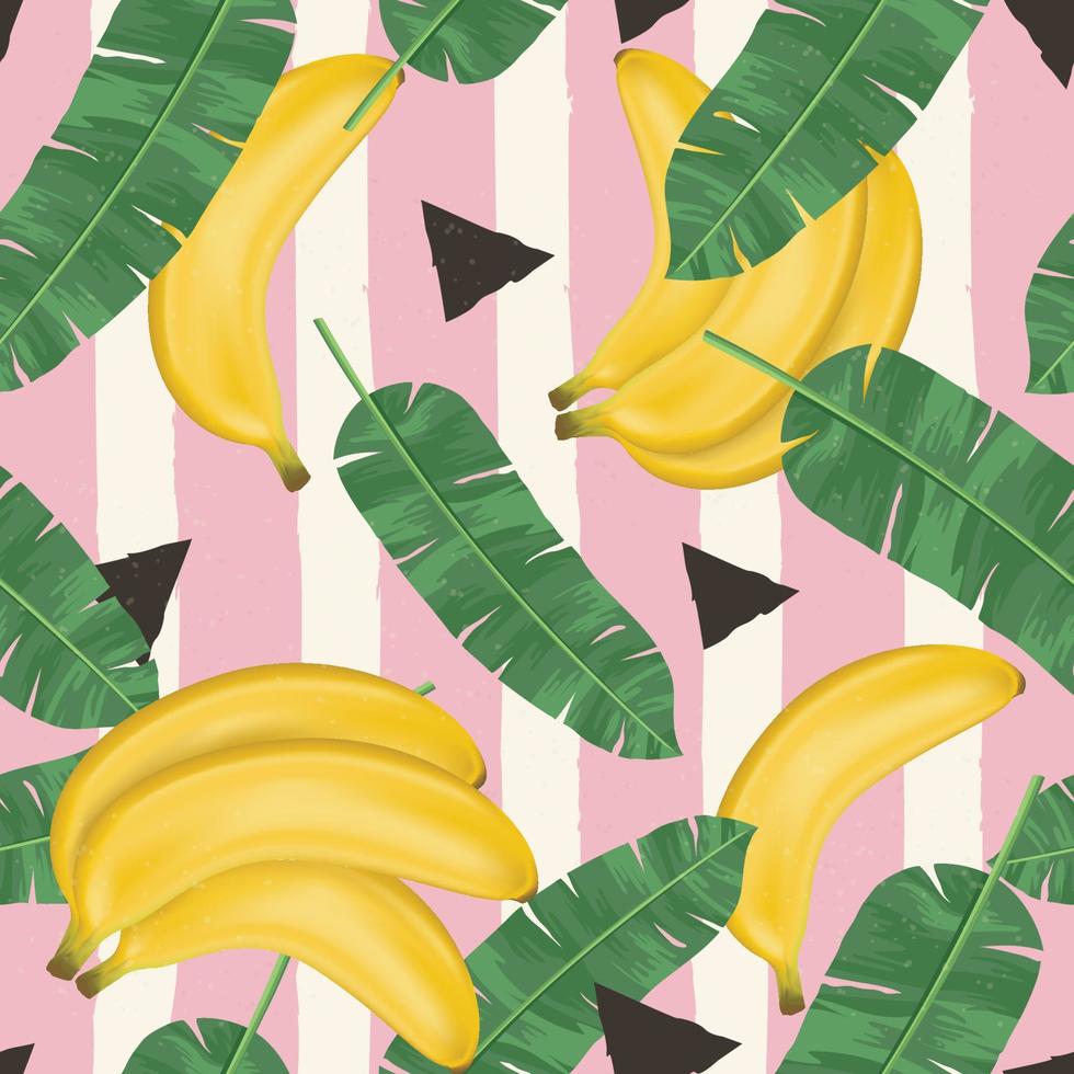 plátano de frutas tropicales de patrones sin fisuras vector