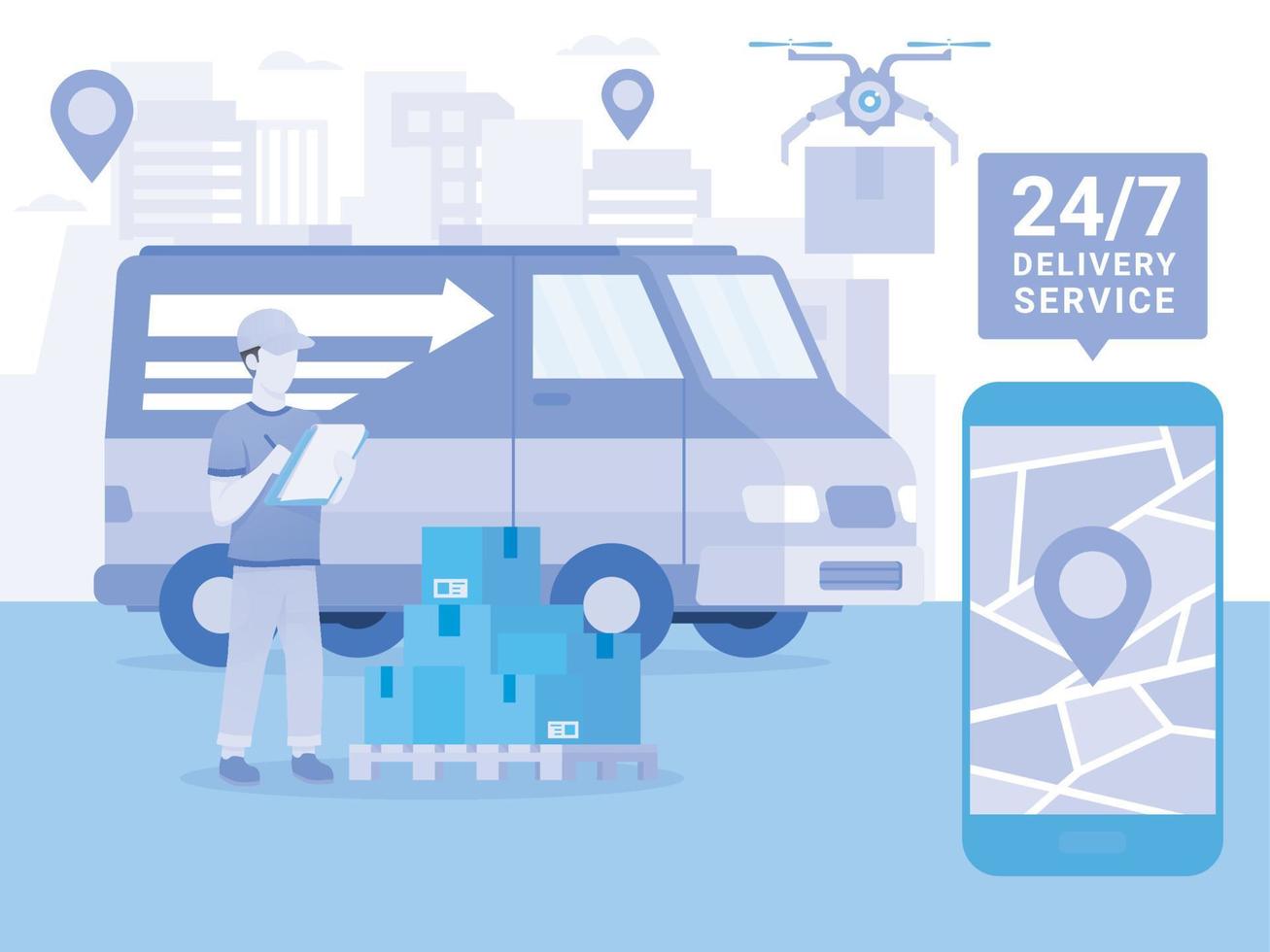 Logistic delivery service illustration vector