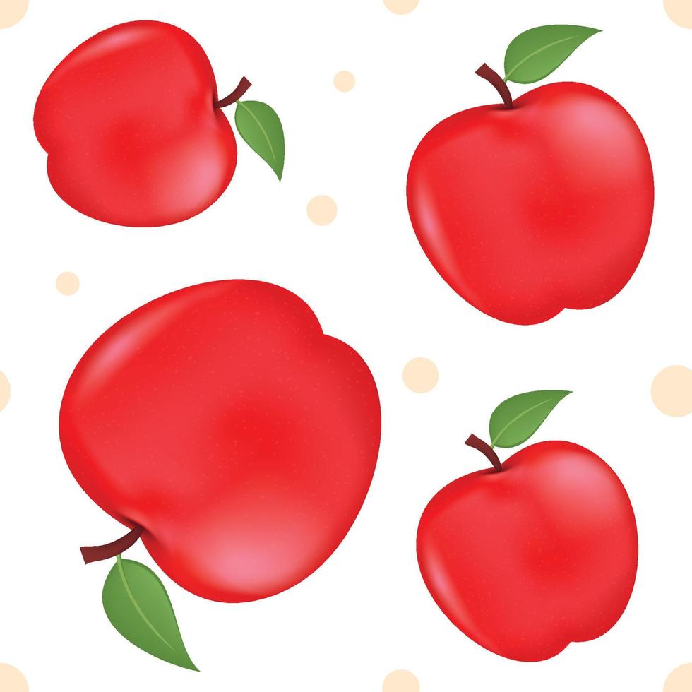 Vector apple seamless pattern