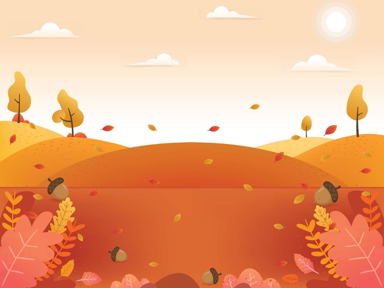 ilustración de fondo de otoño vector