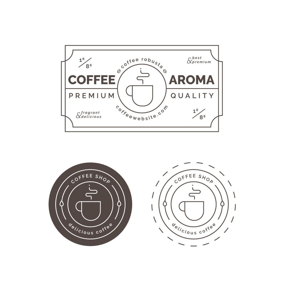 diseño de etiquetas y distintivos de café vector