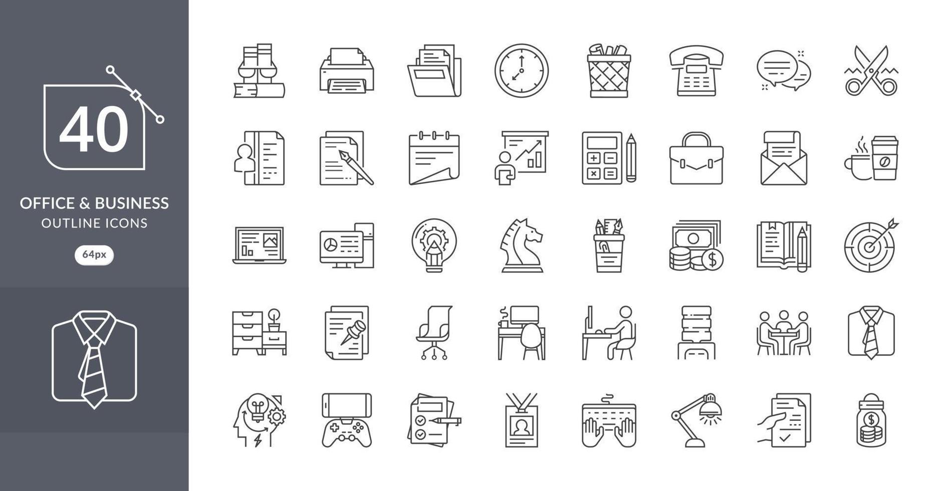 Office and business icon set vector