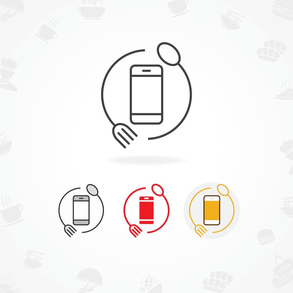 diseño de icono de aplicación móvil de alimentos vector