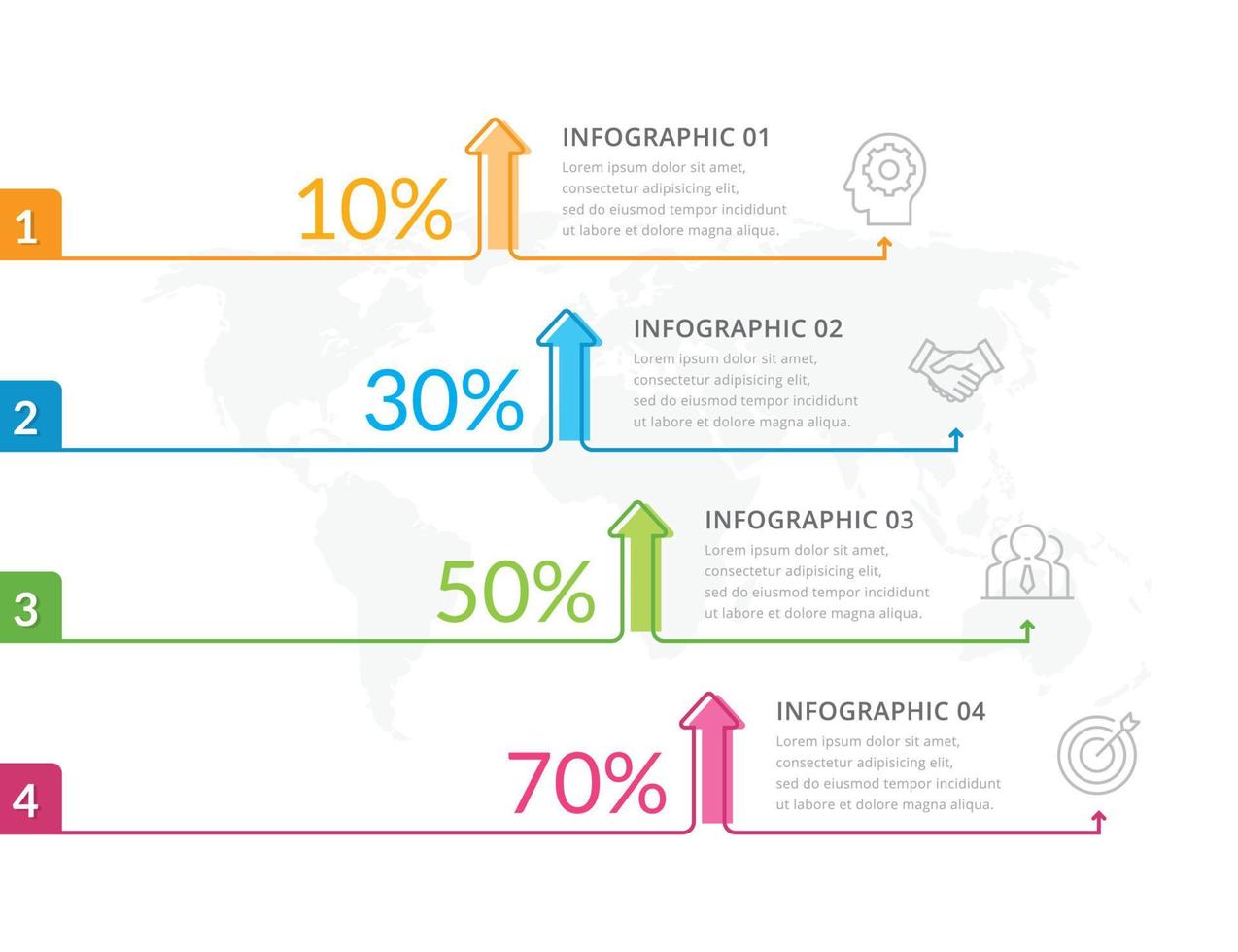 Vector of thin line infographics