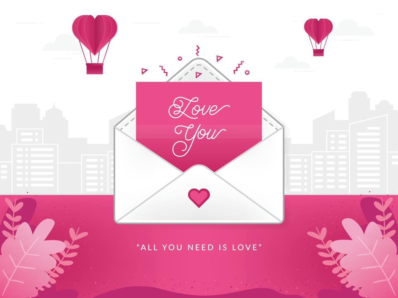 Love letter envelope illustration vector