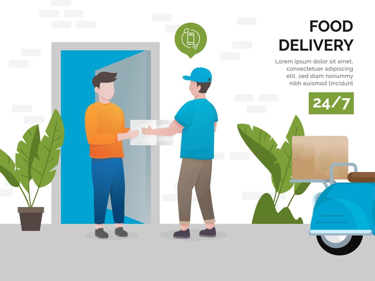 Illustration concept of food delivery vector