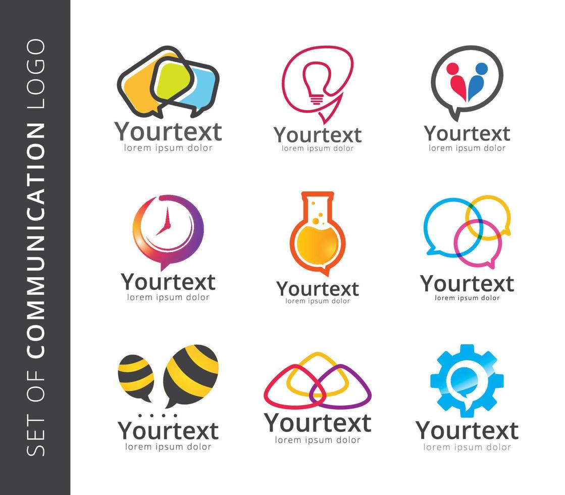 Set of Communication logo design vector