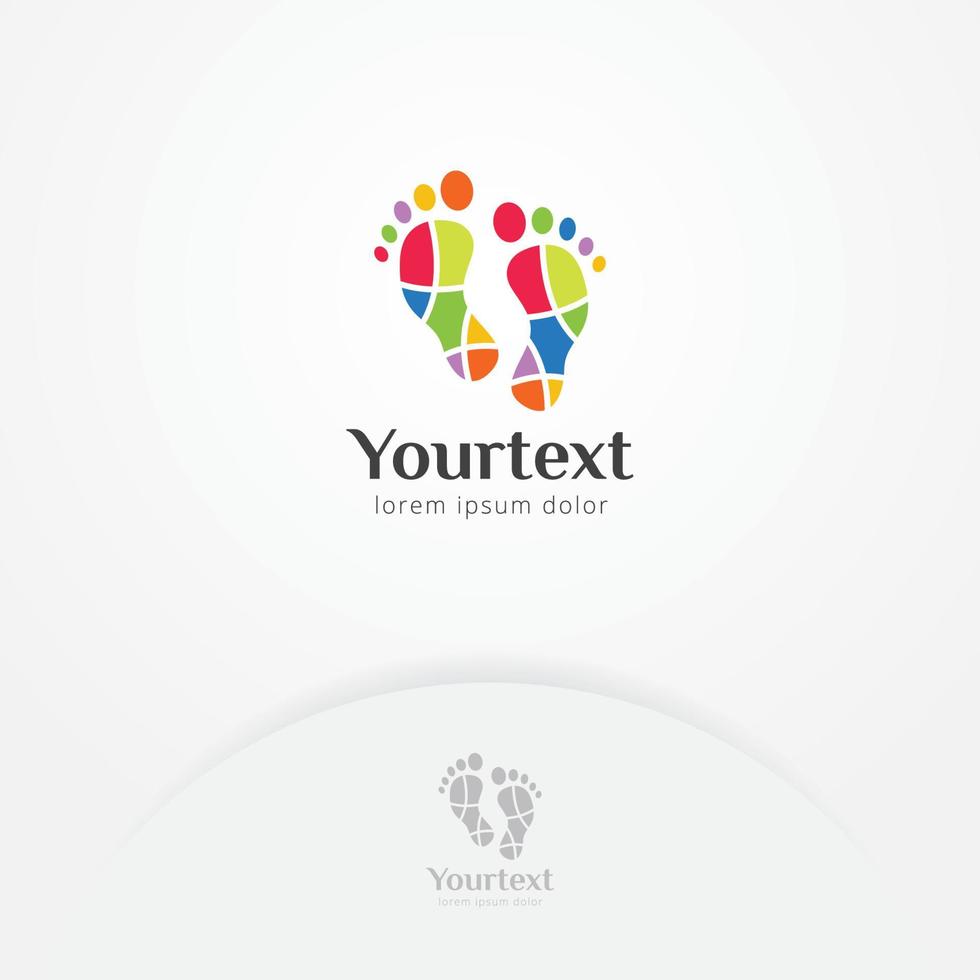 Mosaic foot logo design vector