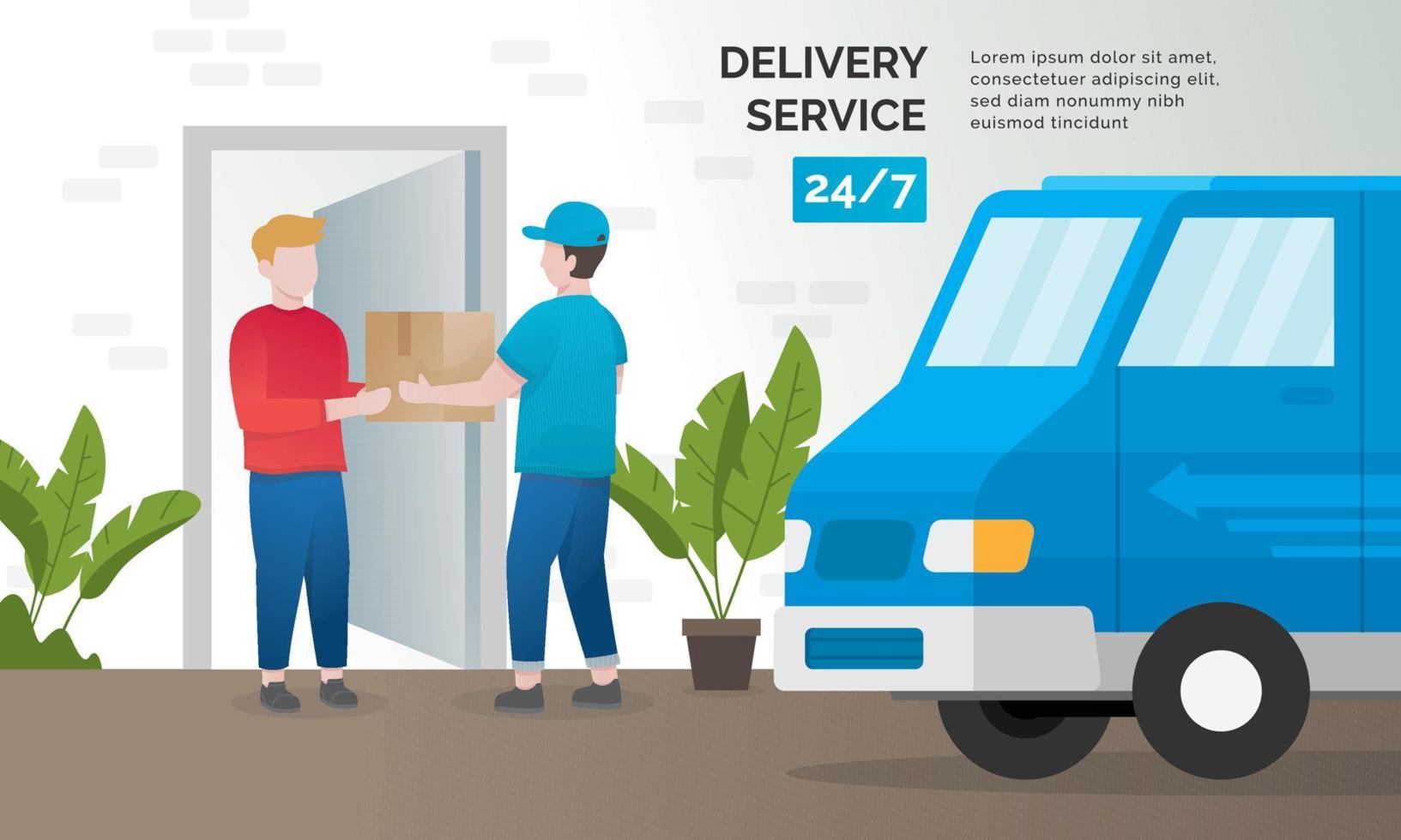 Illustration concept of freight forwarder delivery vector