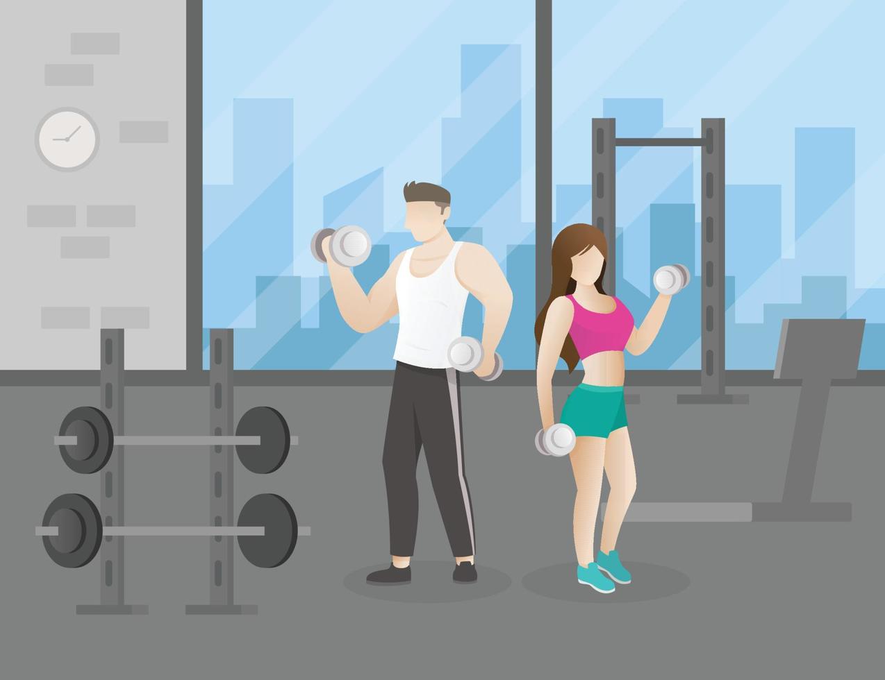 People doing fitness illustration vector