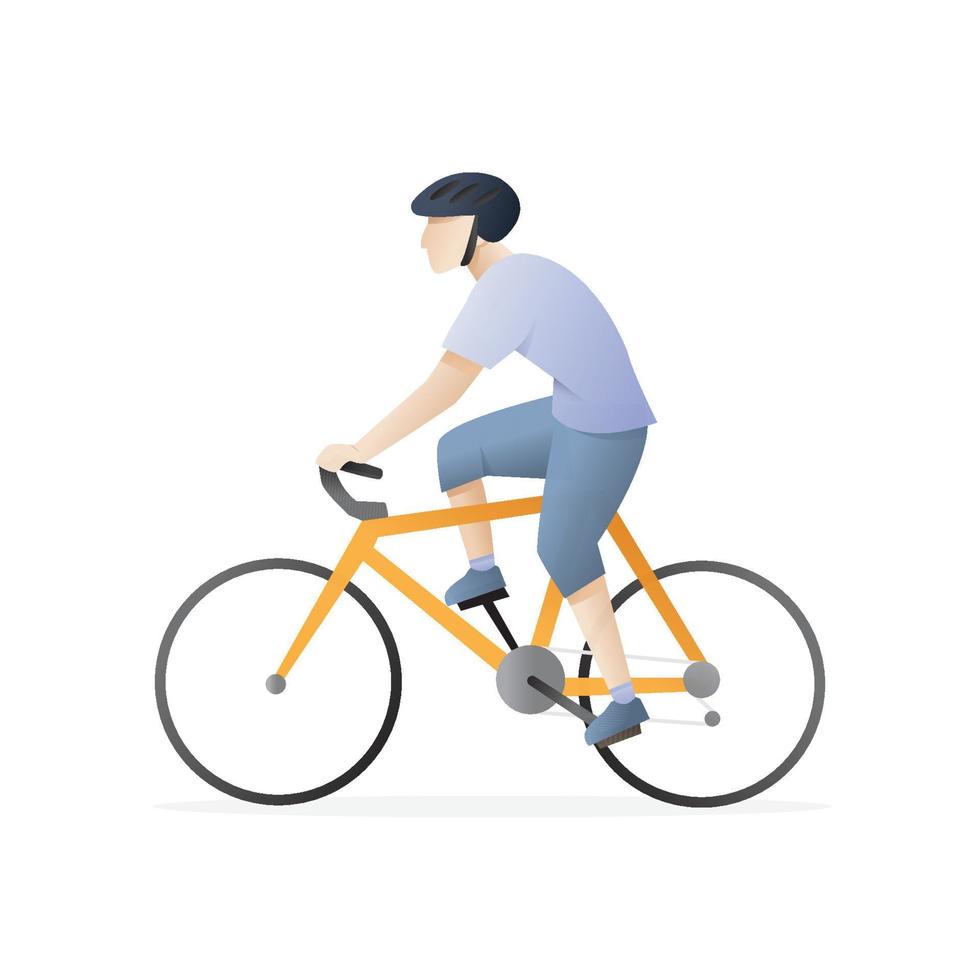 hombre en bicicleta vector