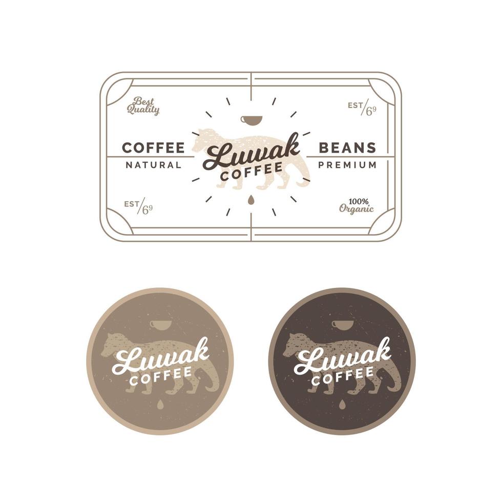 diseño de etiquetas y distintivos de café vector