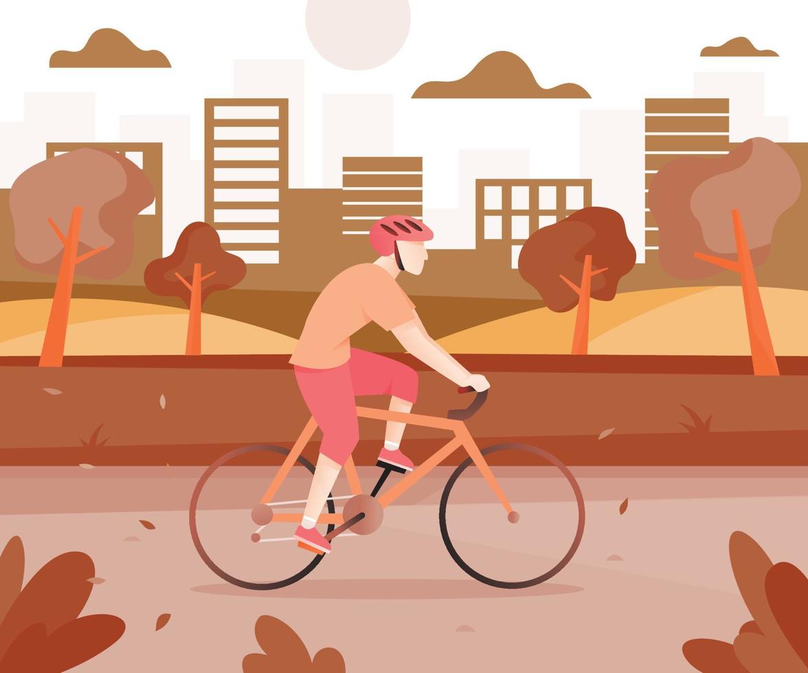 hombre montando bicicleta ilustración vector