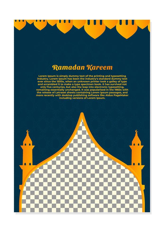 Ramadan Kareem flyer. Suitable to be placed on content with an Islamic theme vector