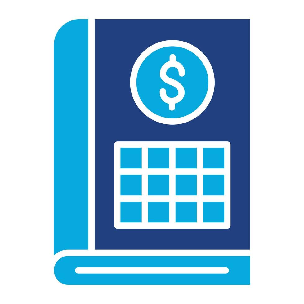Book Keeping Glyph Two Color Icon vector