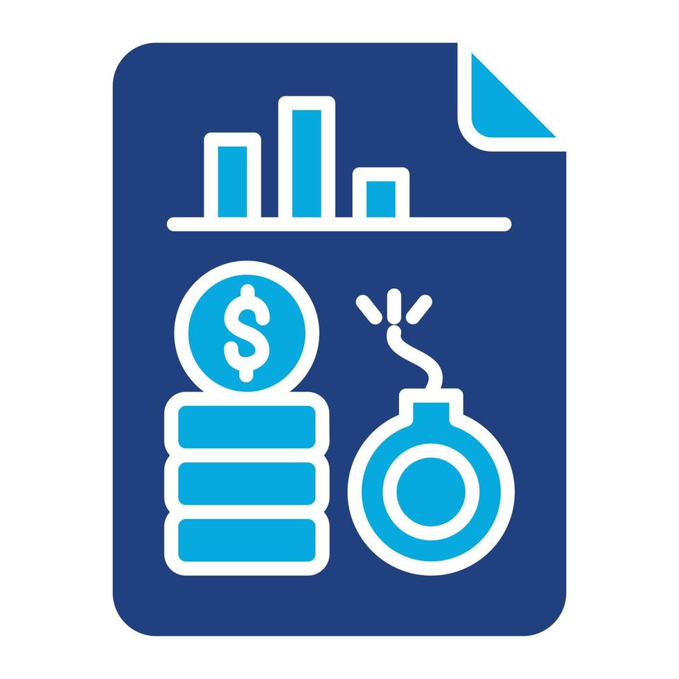 Debt Analysis Glyph Two Color Icon vector