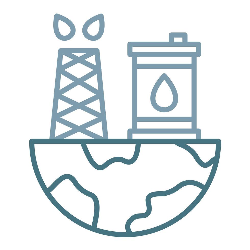 Oil Exploration Line Two Color Icon vector