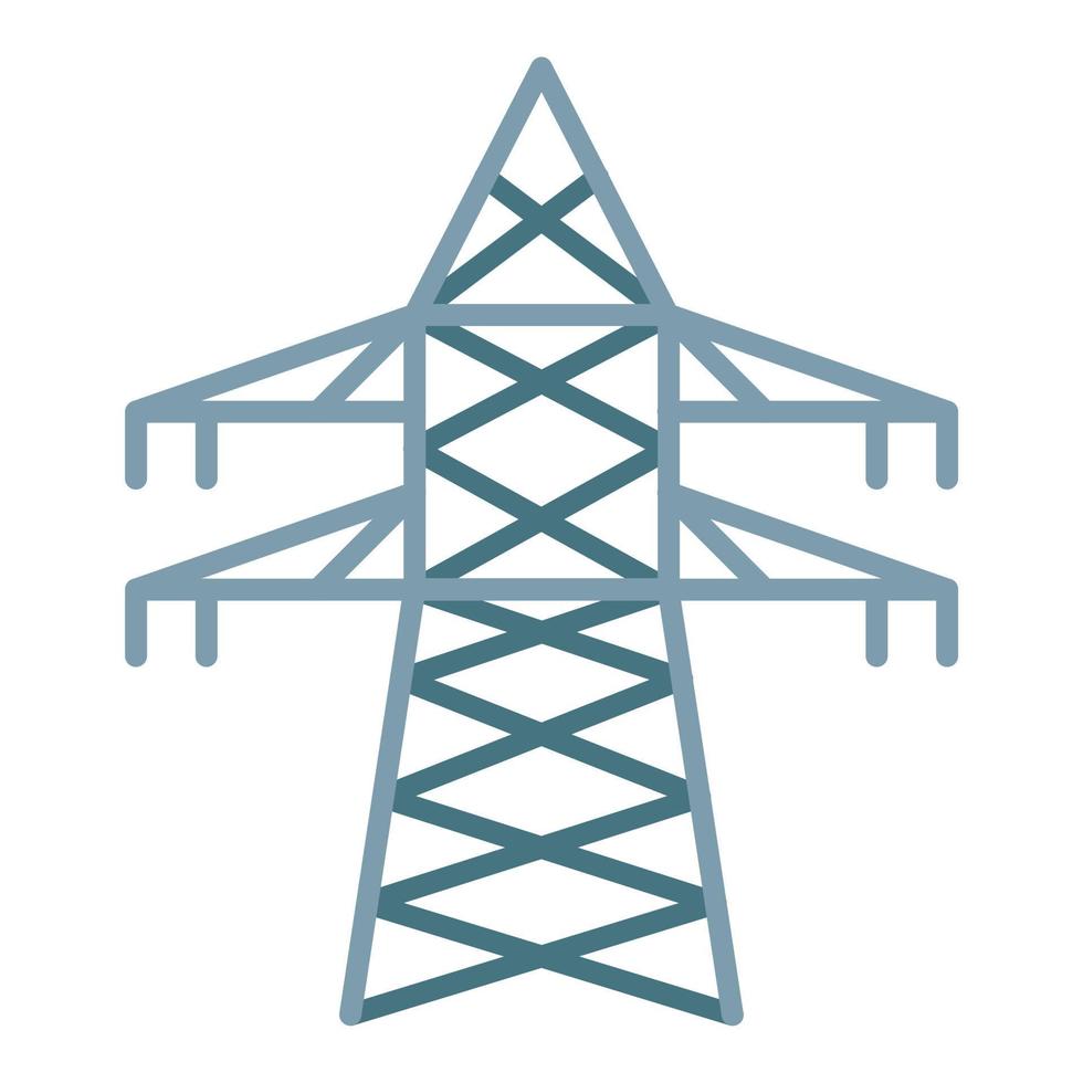 icono de dos colores de la línea de la torre de transmisión vector